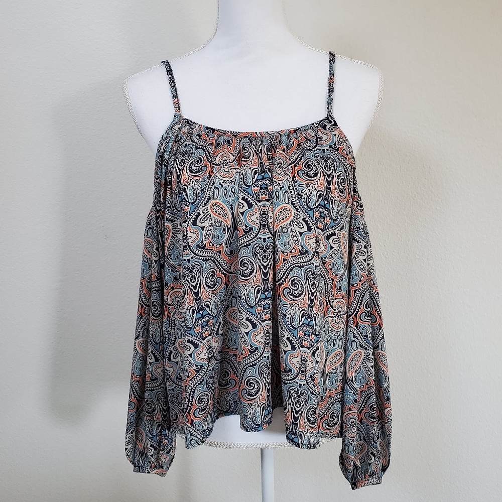Cupcakes and Cashmere cold shoulder blouse